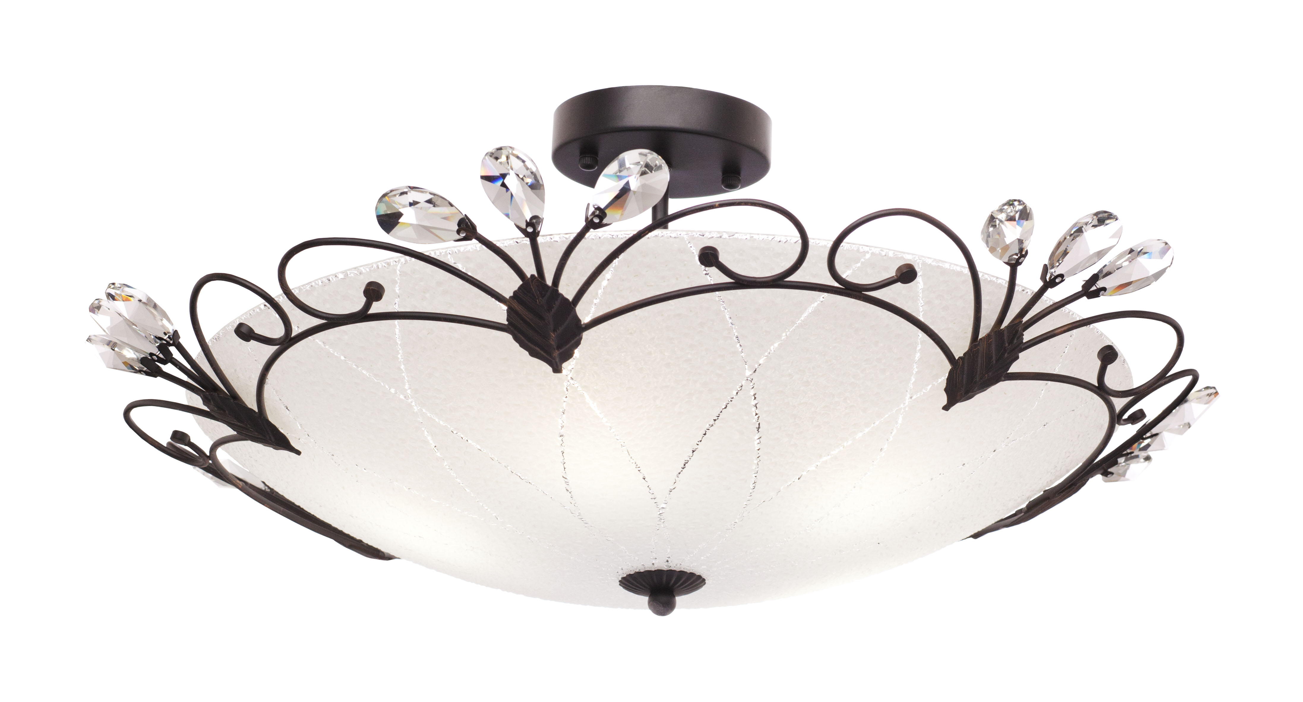 Светильник потолочный Silver Light, серия Lotos, металл+стеклo, диаметр 40 см., цвет венге 3XЕ27X75W