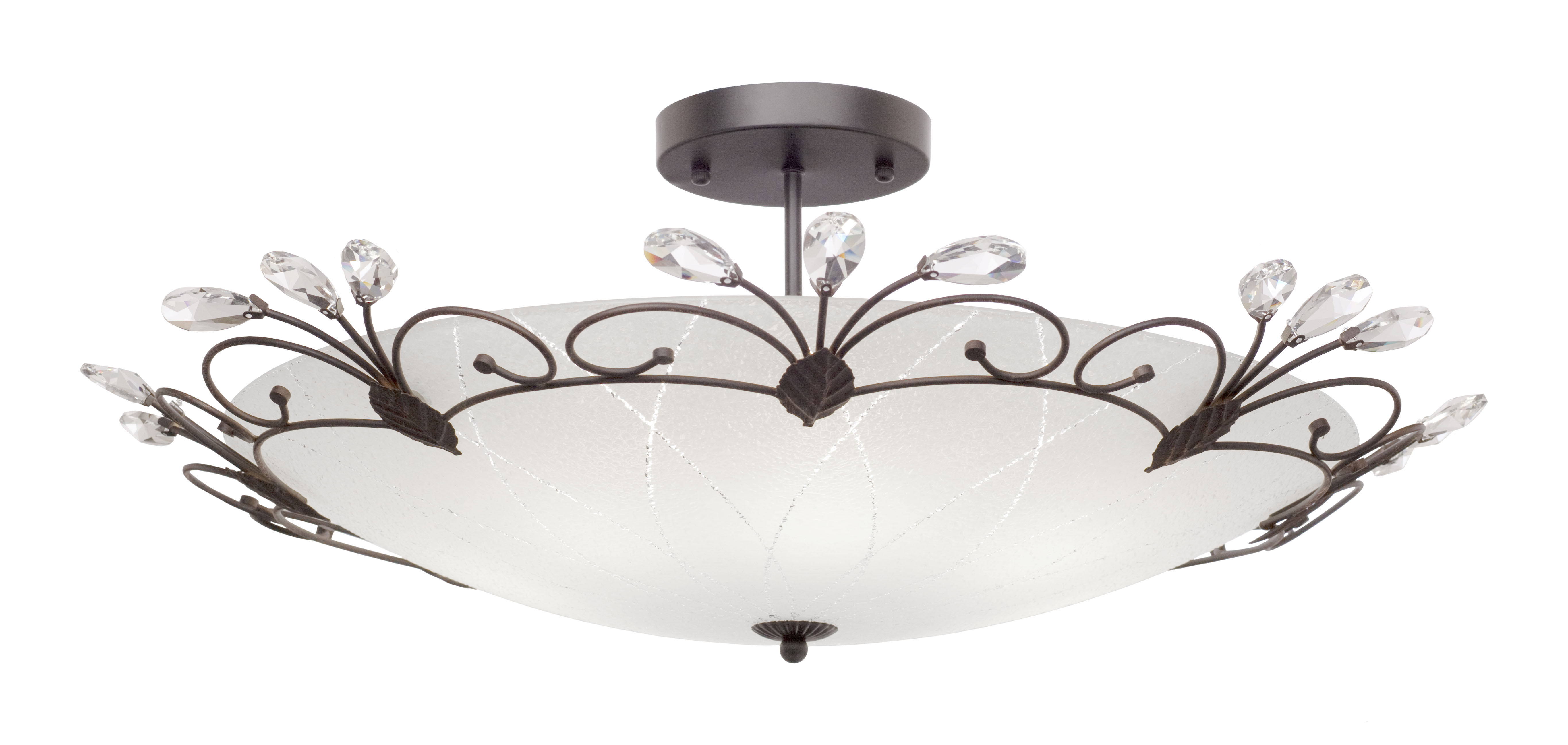 Светильник потолочный Silver Light, серия Lotos, диаметр 56 см., металл+стеклo, цвет венге 5XЕ27X75W