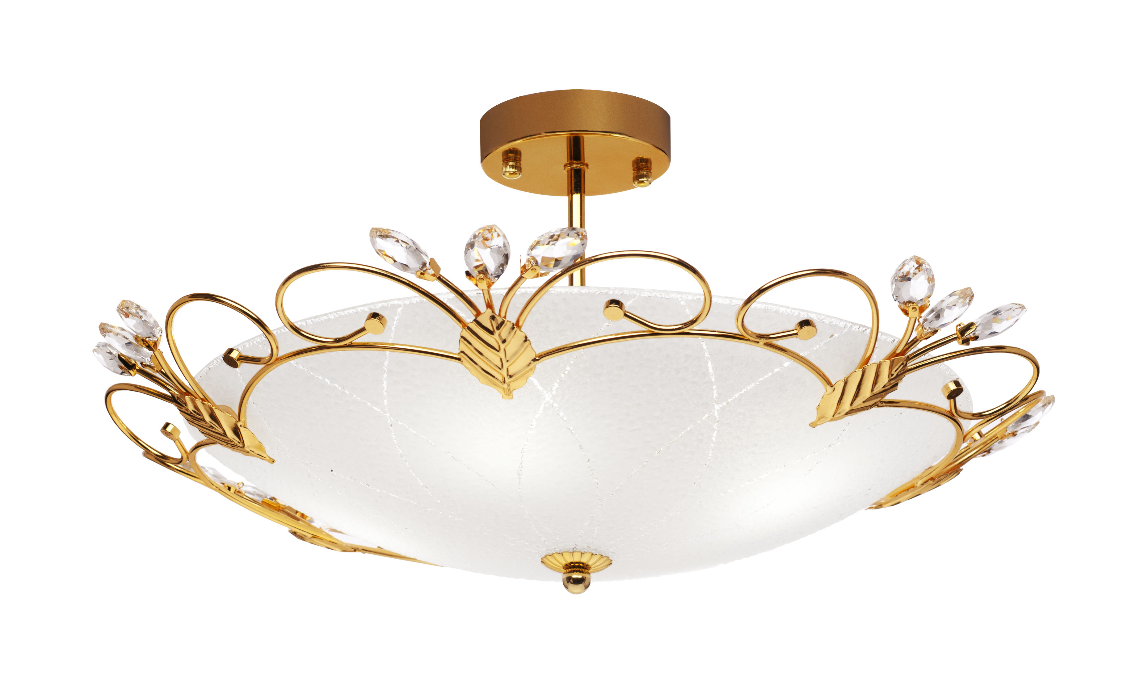 Светильник потолочный Silver Light, серия Lotos, диаметр 49 см.,металл+стеклo, цвет золото 4XЕ27X75W